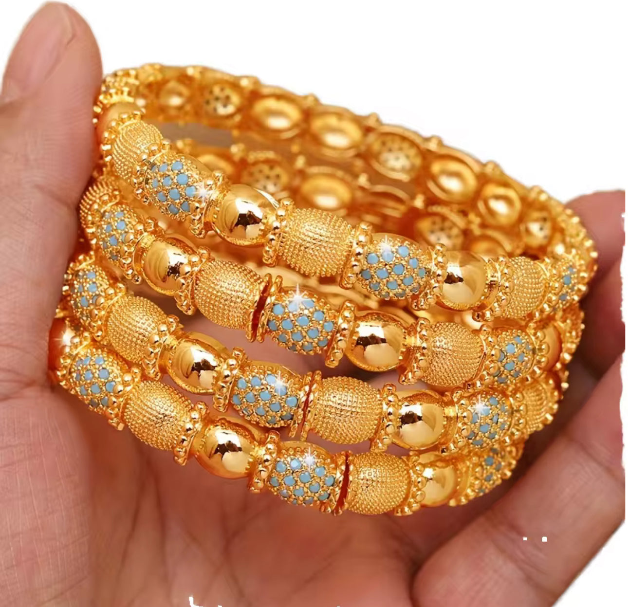 Luxurious 24k gold plated bangles (two)