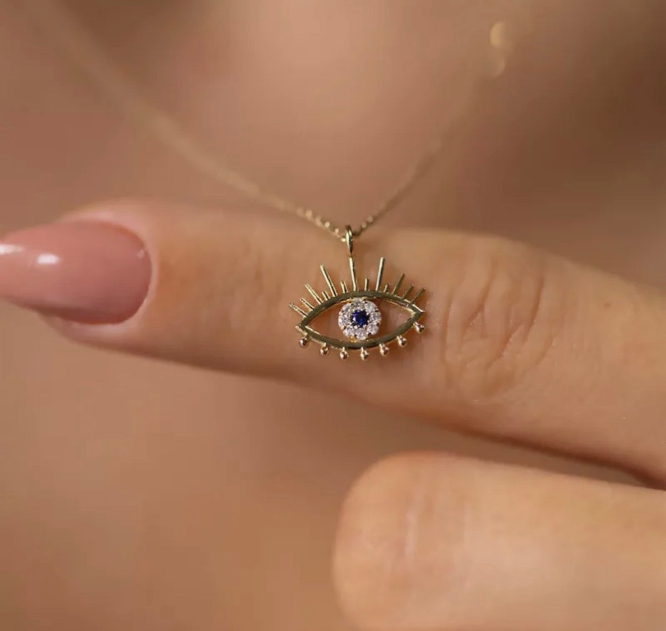 Golden Nazar Necklace 304 stainless steel 18k gold plated