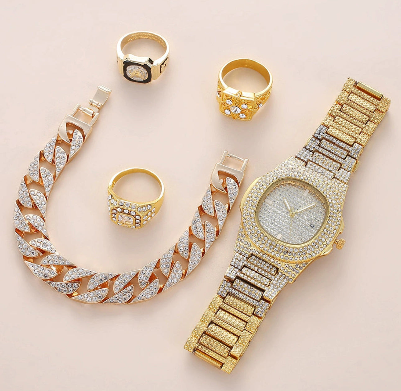 Royal Shine Collection – The Ultimate Luxury Set of (five) stainless steel 18k gold plated