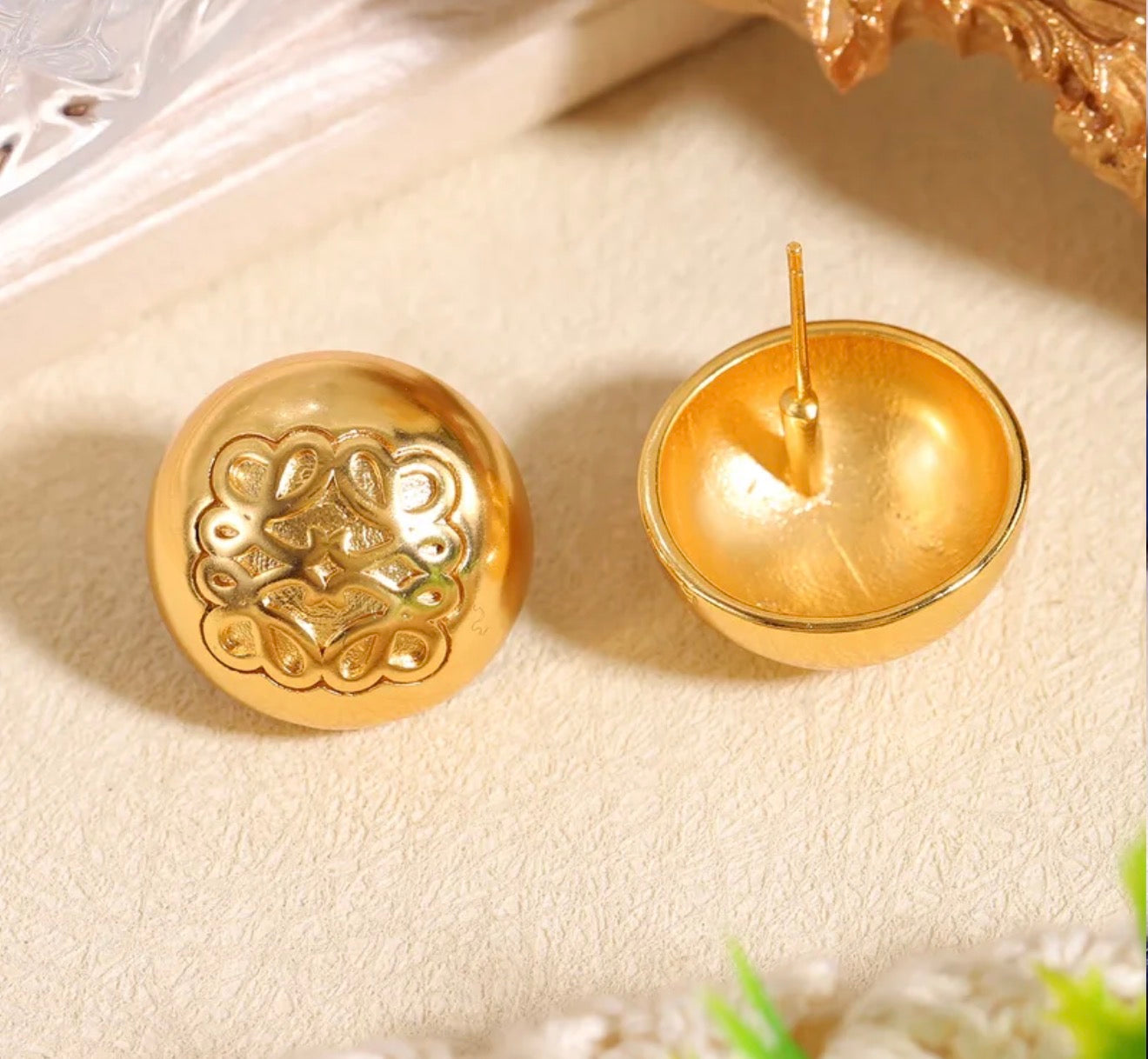 Luxe Traditional Earrings perfect of daily wear 304 stainless steel 18k gold plated