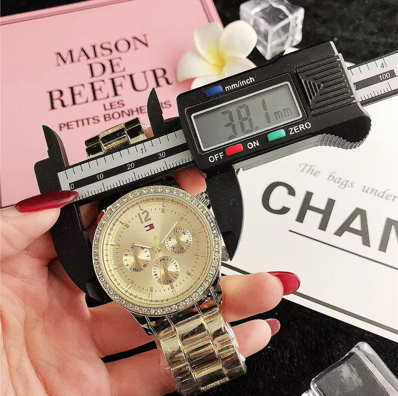 Tommy Hilfiger premium quilt stainless steel waterproof watch