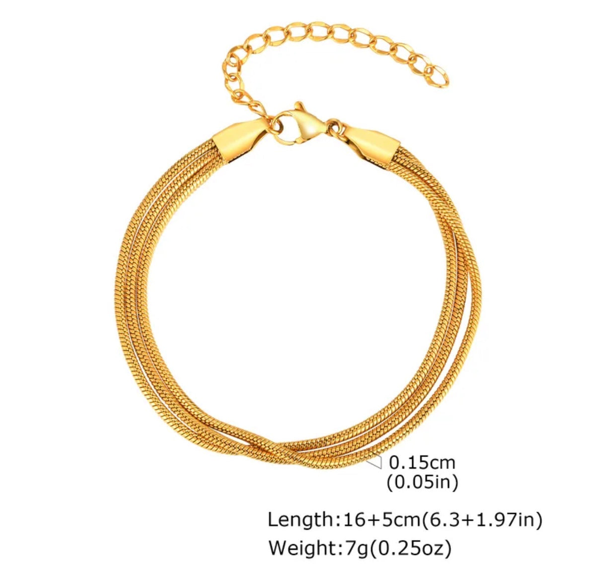 Italian Gold Snake Chain Bracelet ✨316L stainless steel 18k gold plated
