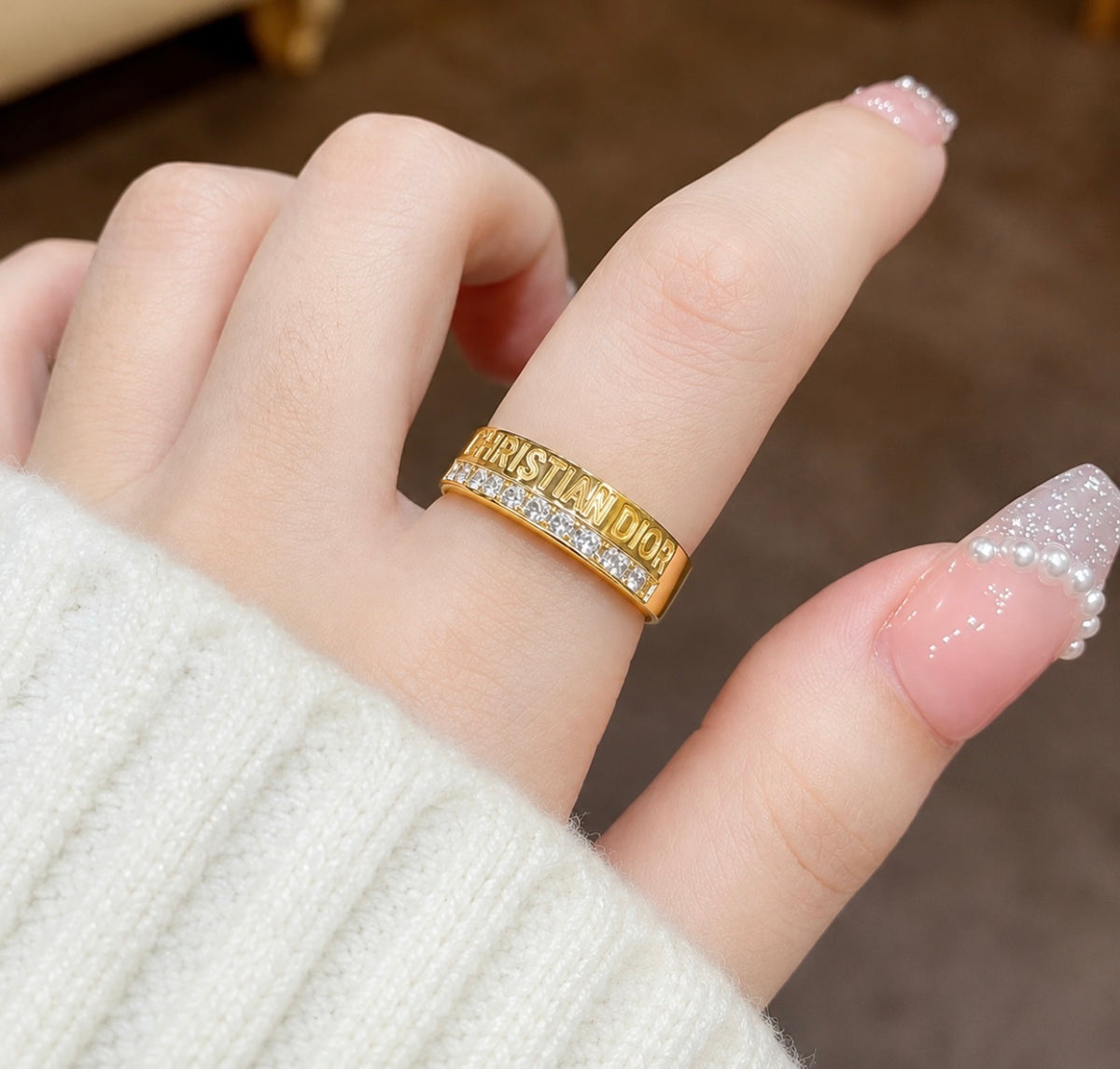 Christian Dior Crystal Band Ring ✨316L stainless steel in perium quality
