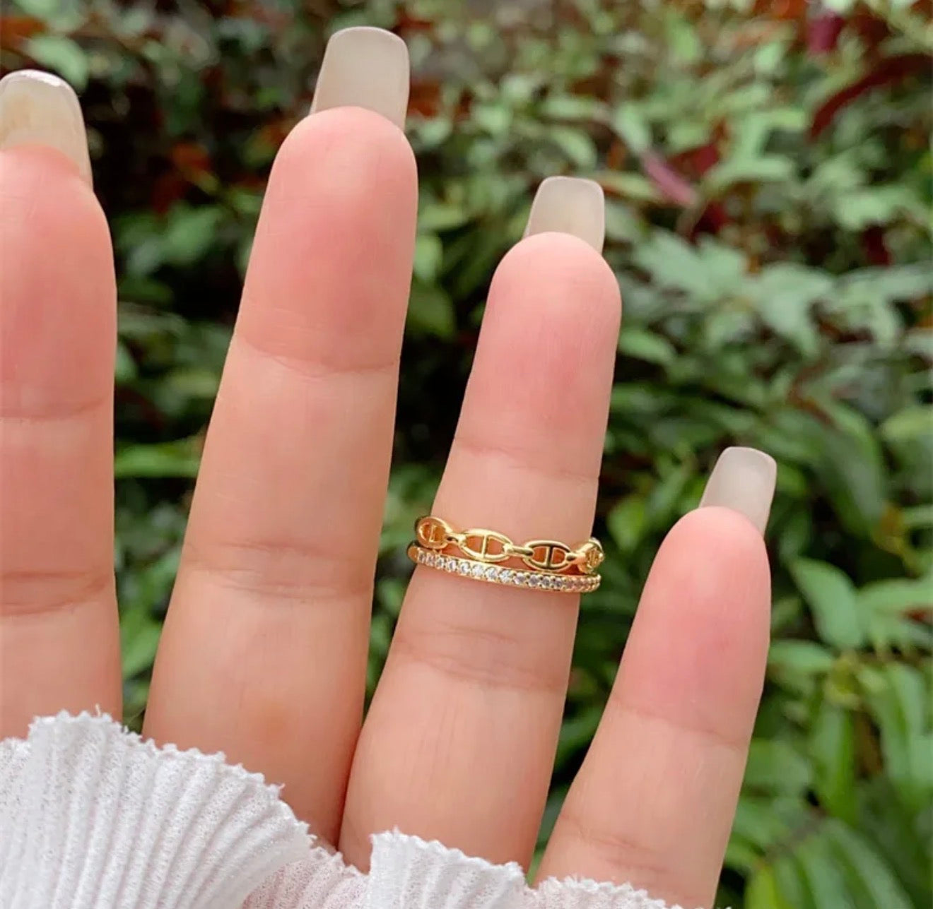 Infinity Link Ring | 18K Gold Plated Adjustable Ring stainless