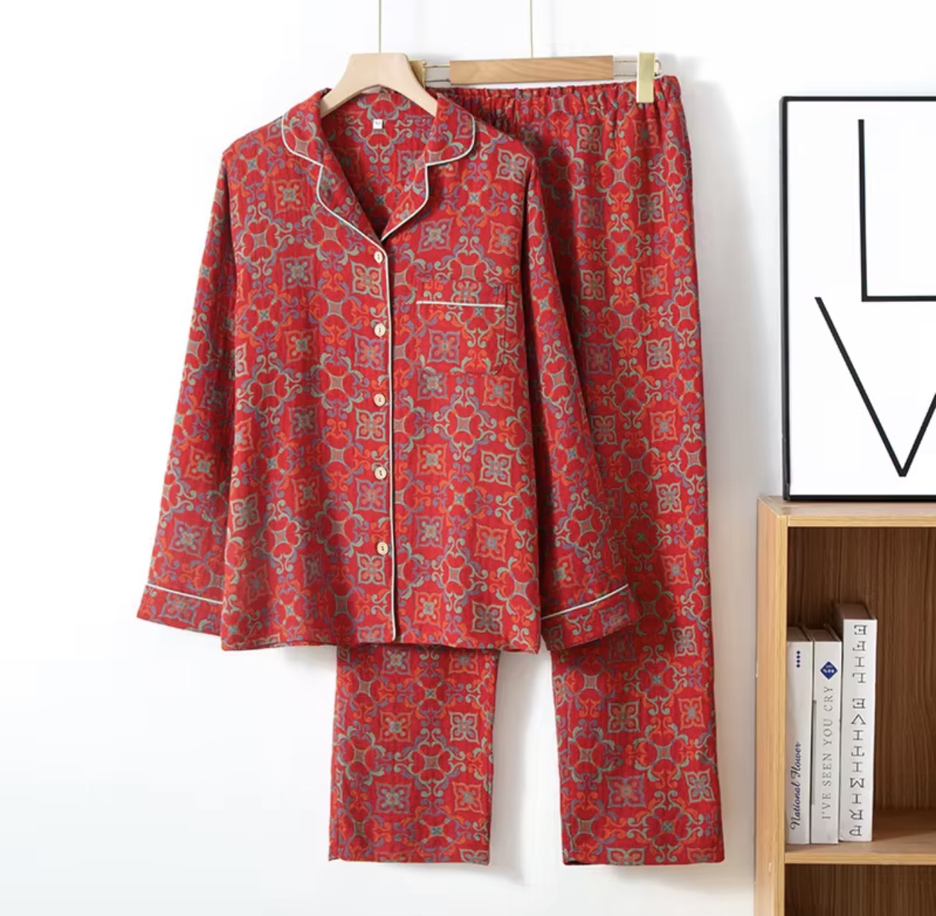 Ruby Pattern Pajama Co-ord 100% pure cotton double shaded