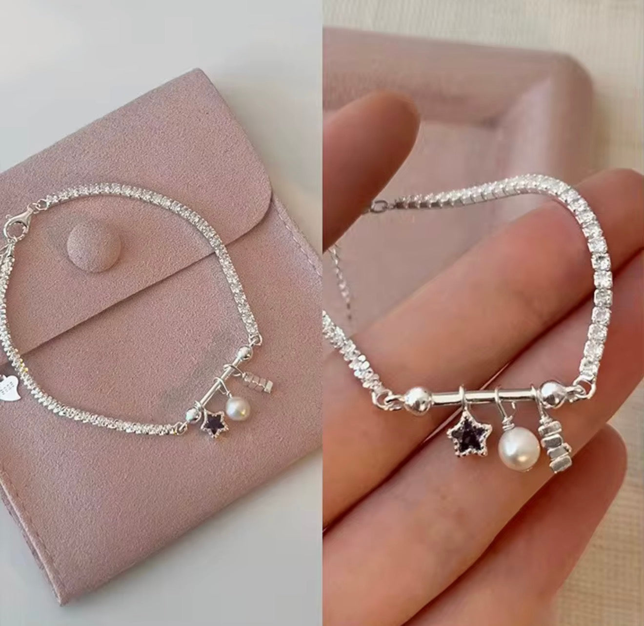 925 sterling silver super precious charm bracelet