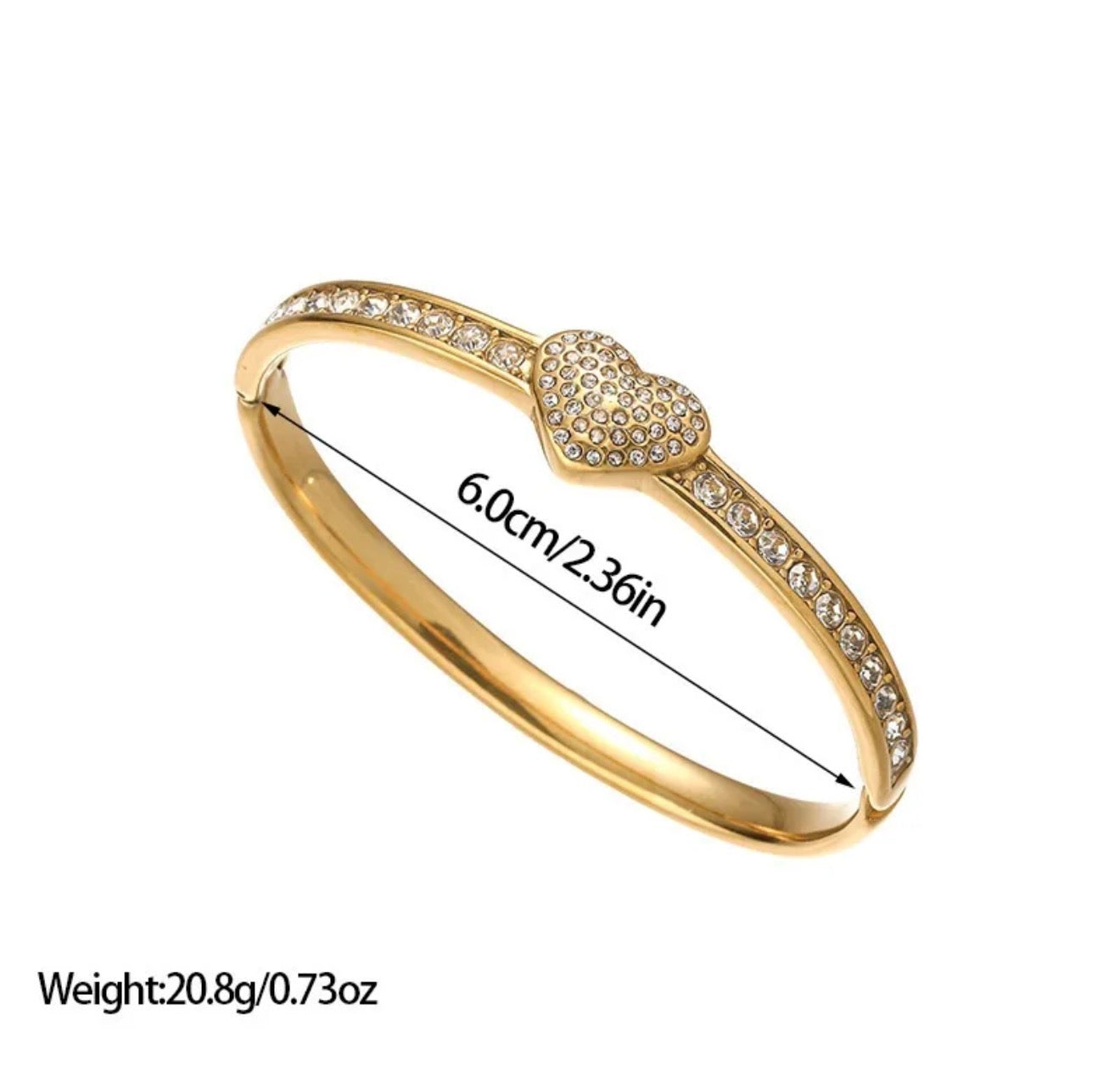 Amour Luxe Heart Bracelet 18 k gold plated stainless