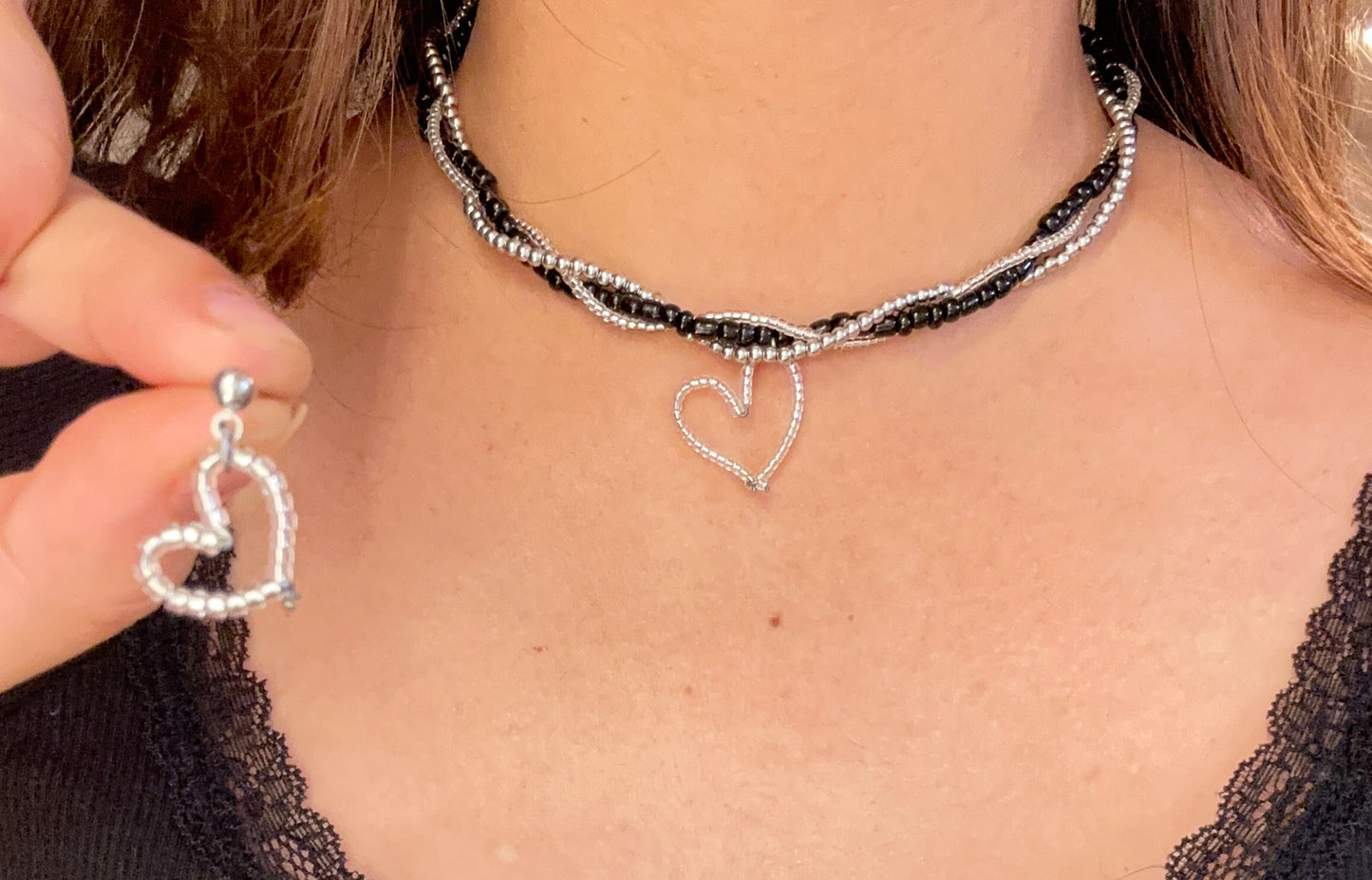 Elegent beads heart