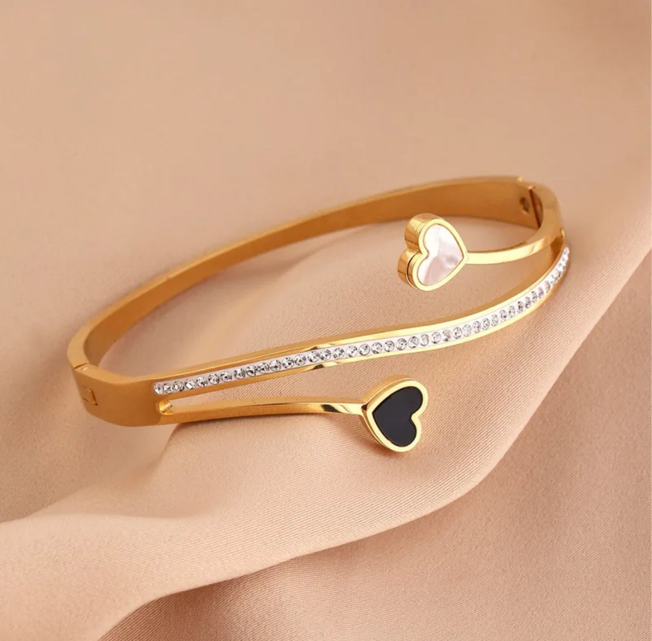 Simple style classic heart 304 stainless steel 18k gold plated