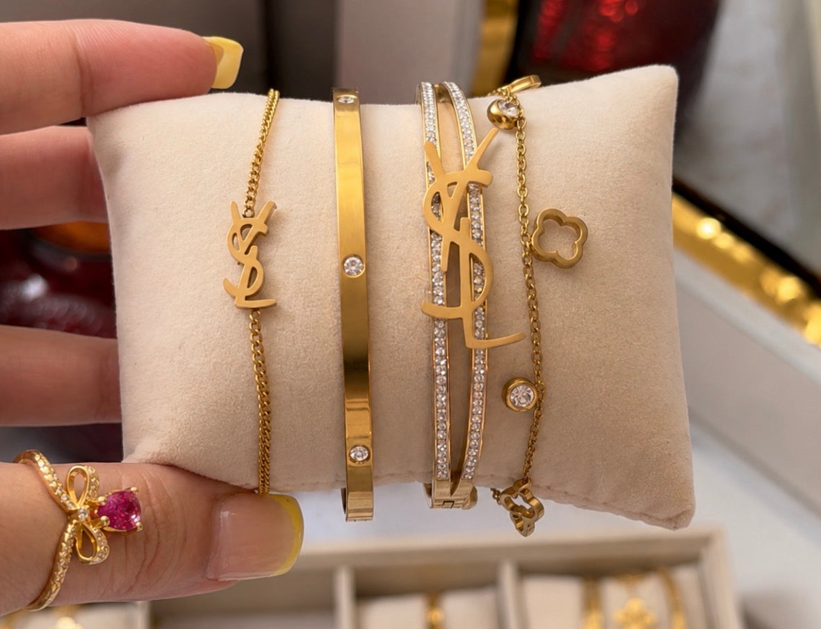YSL Golden Glam Bracelet Stack ✨316L stainless in premium quality