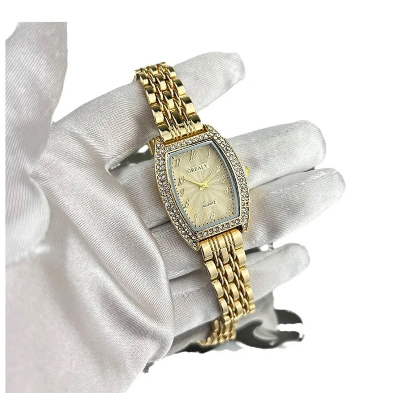Simple style geometric 304 stainless steel 18m gold plated watch
