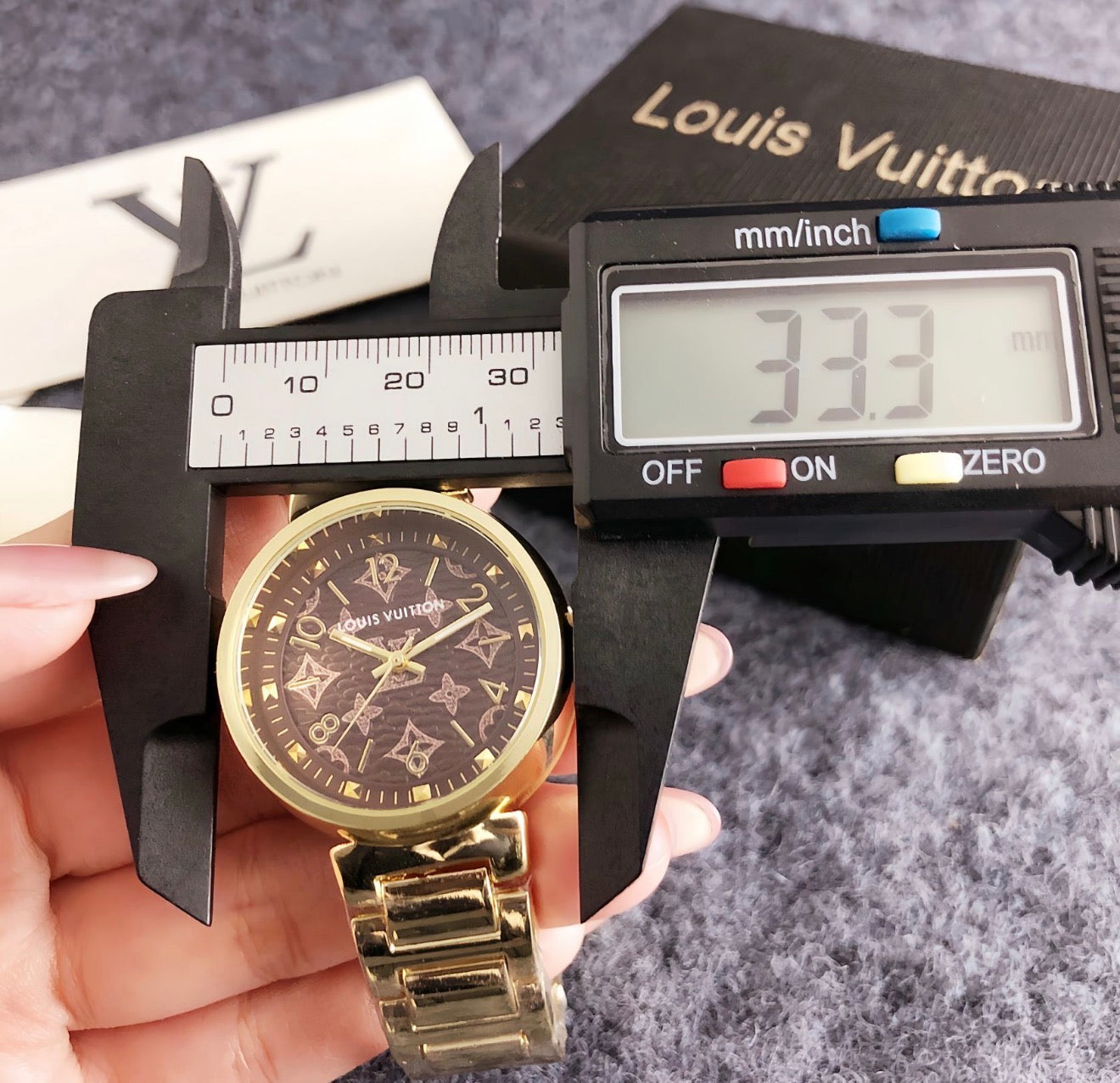 Classic Monogram Glow LV Watch in perium quality stainless