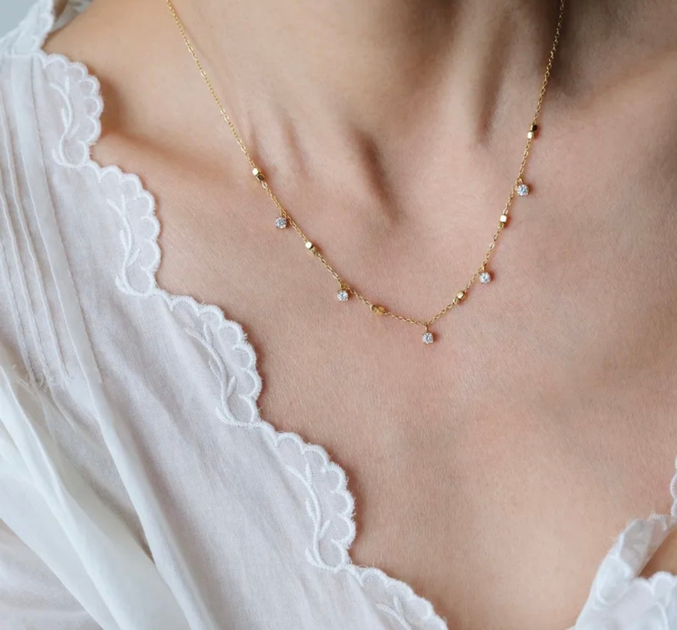 * Starlight Charm Necklace 304 stainless steel 18k gold plated