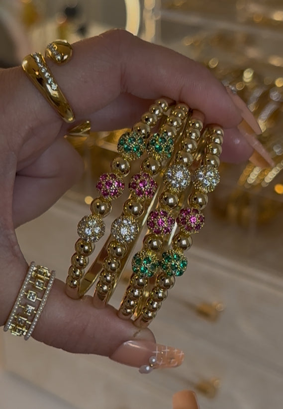 Causal wear elegant looking four bangles set 18k gold plated