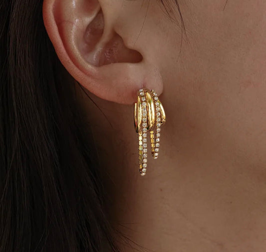 Luxe Drip Hoop Earrings 304 stainless steel 18k gold plated