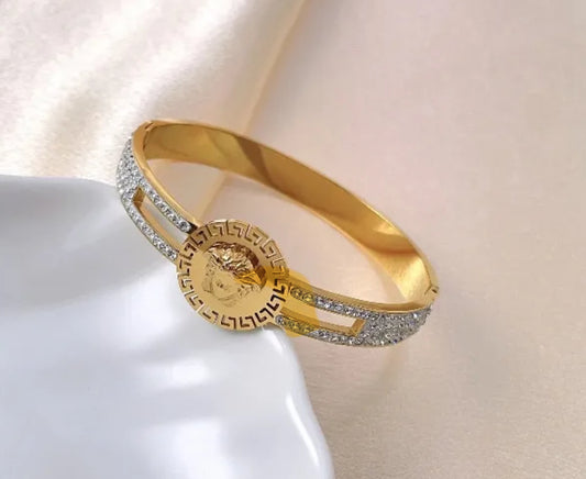 Luxurious Versace 304 stainless steel 18k gold plated bracelet
