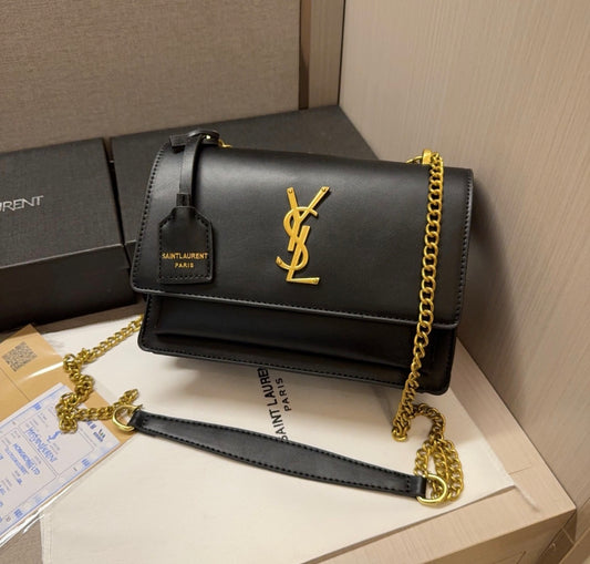 Saint Laurent black sling bag in perium quality with metal Ysl logo