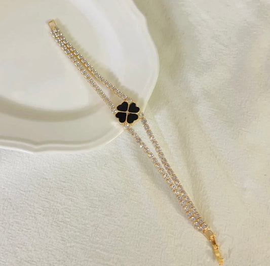 Midnight Clover Tennis Bracelet perfect for daily wear