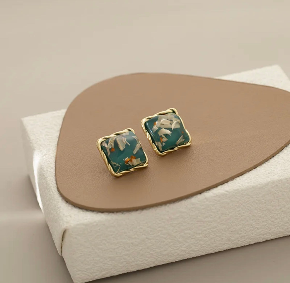 Vintage Mosaic Gold Earrings ✨316L stainless steel