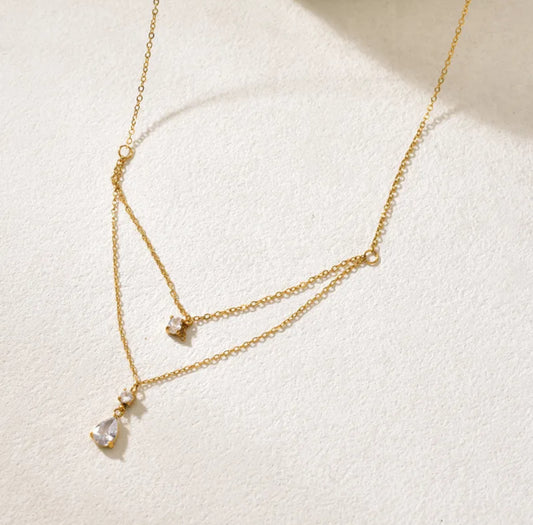 Celestial Layers Gold Necklace 304 stainless steel 18k gold plated
