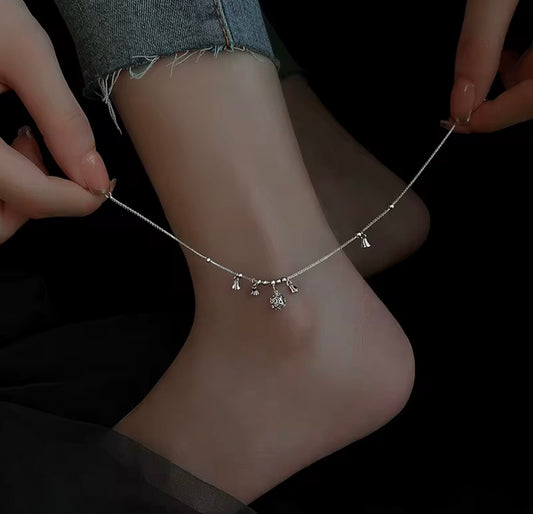 925 sterling silver bell anklet chain ancient-style sexy anklet