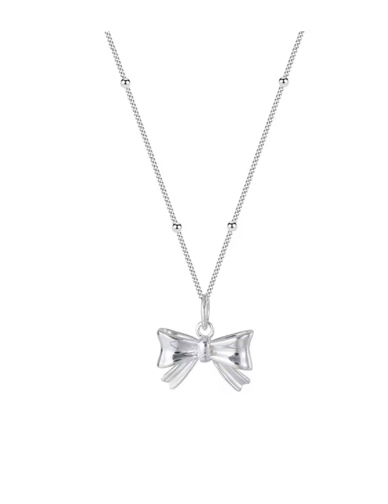 925 sterling silver bow necklace simple versatile chain