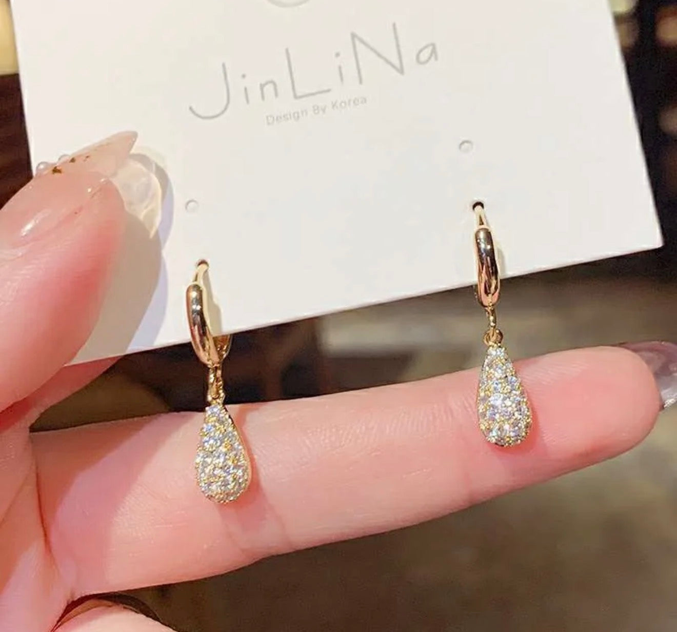 Celeste Spark Drop Earrings 18k gold plated stainless