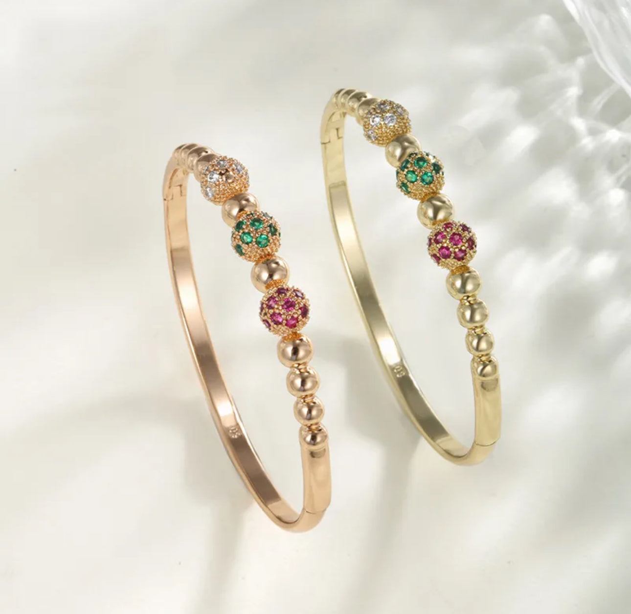 Causal wear elegant looking four bangles set 18k gold plated