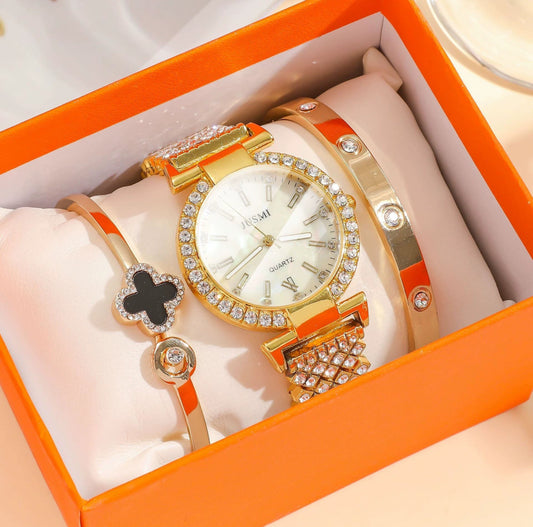 The Prestige Set – Effortless Elegance in Gold (three) stainless steel 18k gold plated