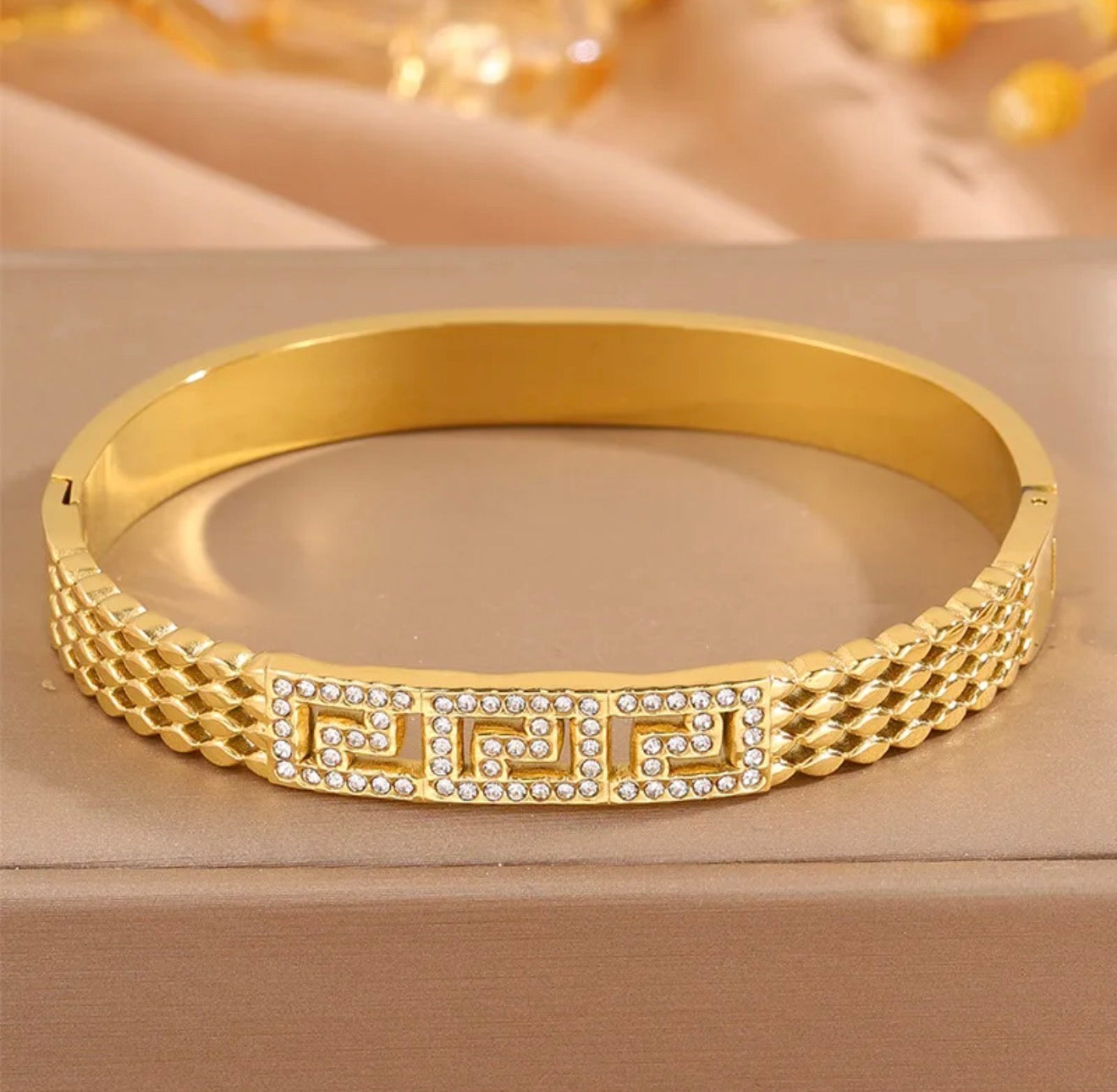 Rich Wrist Energy 18k gold plated stainless steel bangle
