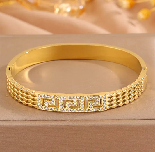 Rich Wrist Energy 18k gold plated stainless steel bangle