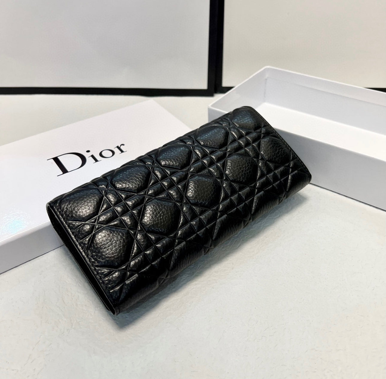 Dior black wallet with premium leather finish
