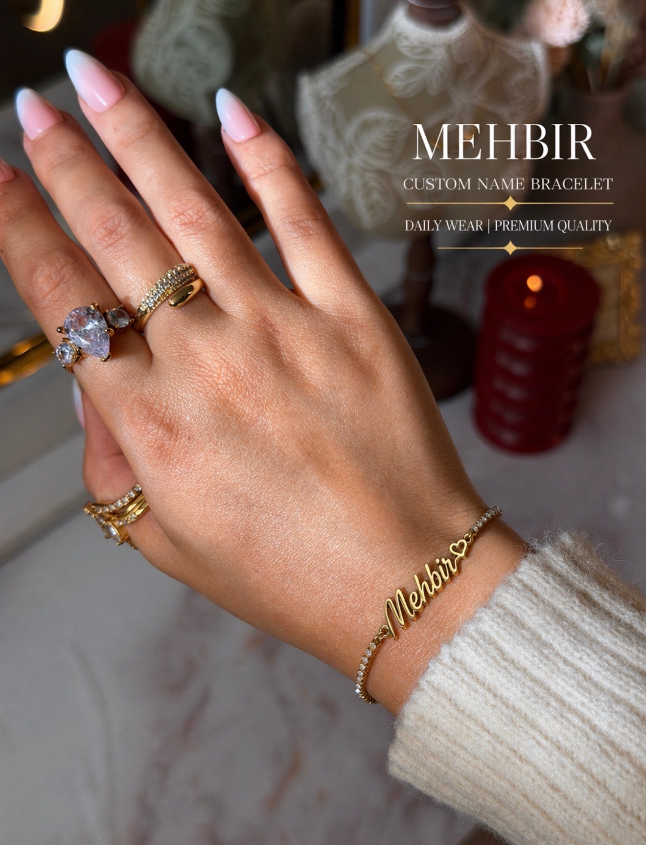 Coustomized unique style bracelet u can coustmized with any name u want come in perium quality stainless 18k gold plated