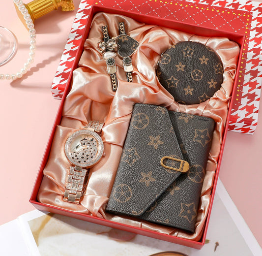 Elegant gift set for festive season or birthday gift luxurious style stainless watch (four)