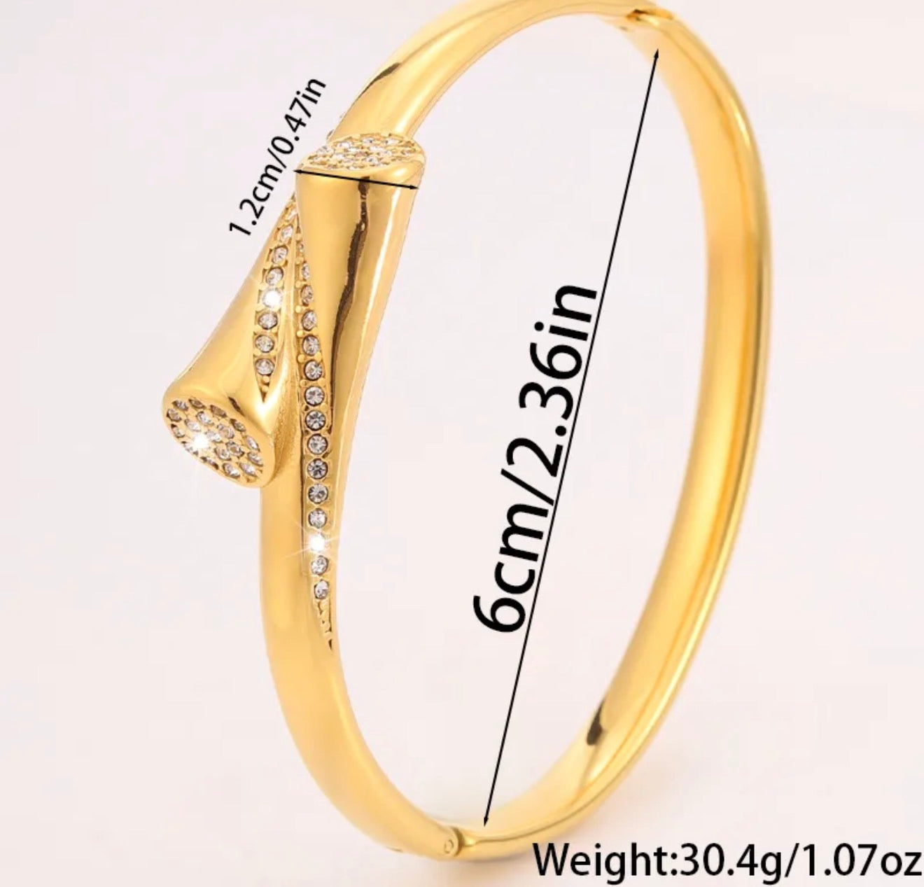 Aurelian Nail Gold Luxe Bangle 18k gold plated stainless