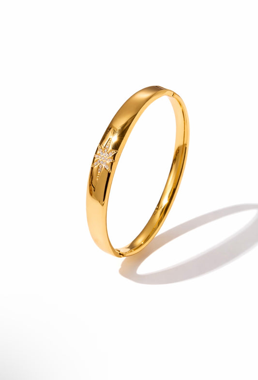 Nova Starburst Luxe Bangle 18k gold plated stainless