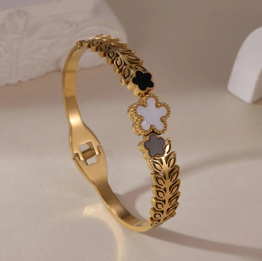 Luxurious daily wear 304 stainless steel 18k gold plated bracelet