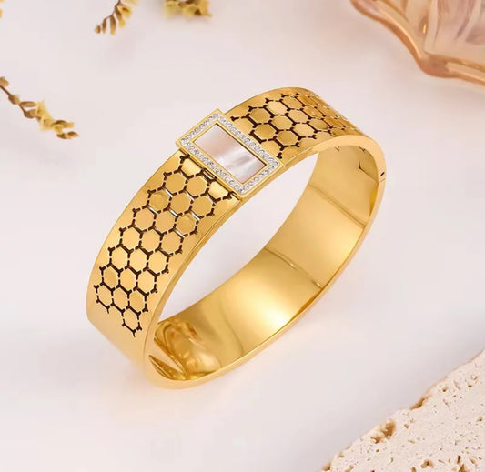 Exaggerated luxurious classic style 304 stainless steel 18k gold plated