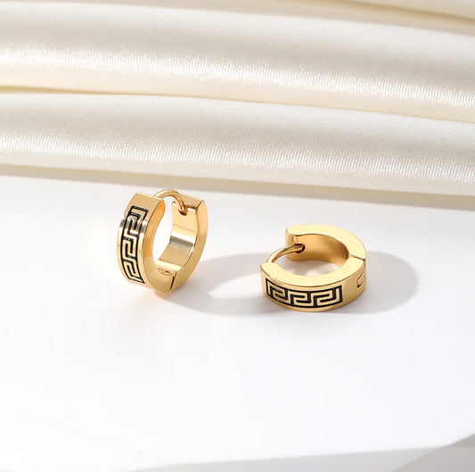 Luxurious style casual wear 304 stainless steel 18k gold plated earrings