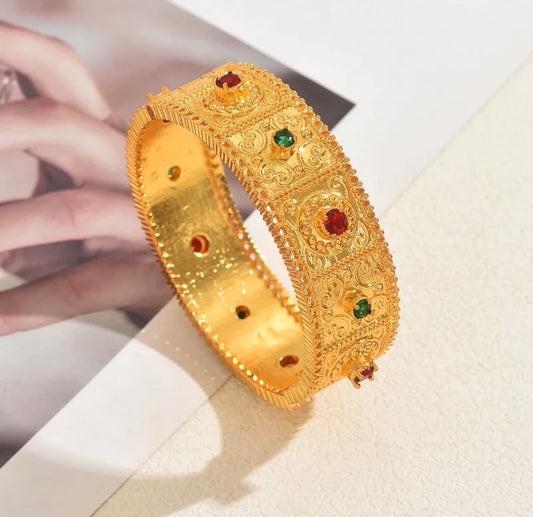 Royal Maharani Heritage Kada 18k gold plated