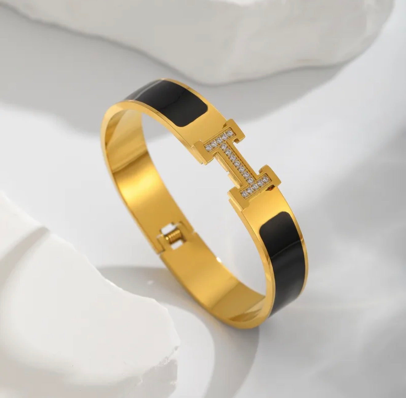 H-Charm Enamel bracelet stainless 18k gold plated