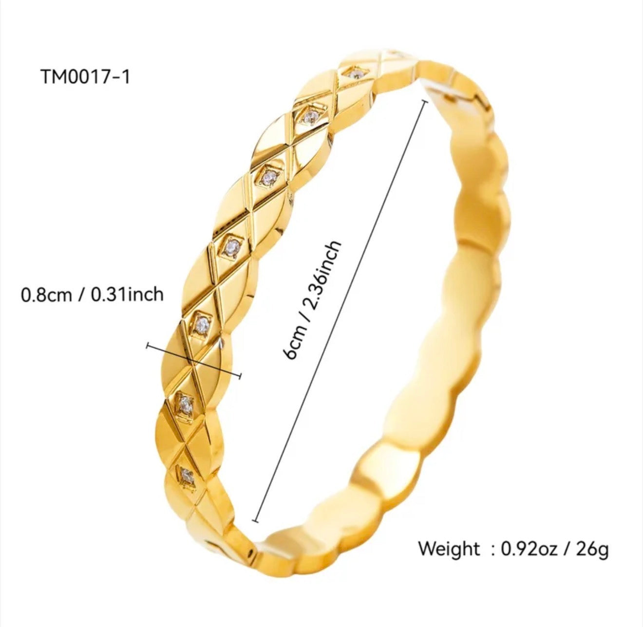 Luxe Grid Spark bracelet stainless 18k gold plated