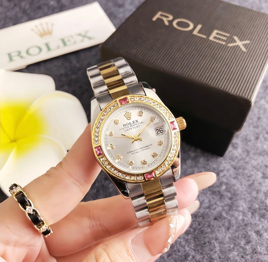 Royal Ruby Luxe Two-Tone Watch in higher quality waterproof stainless