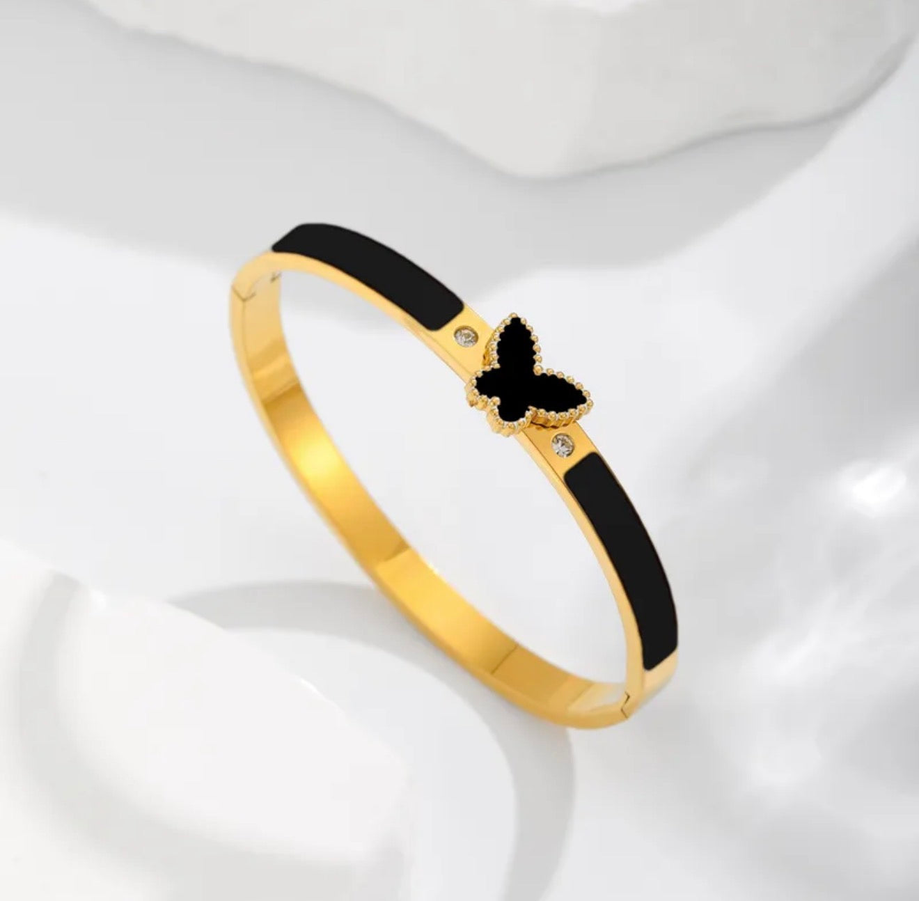 Signature Noir Gold Bangle 18k gold plated stainless steel