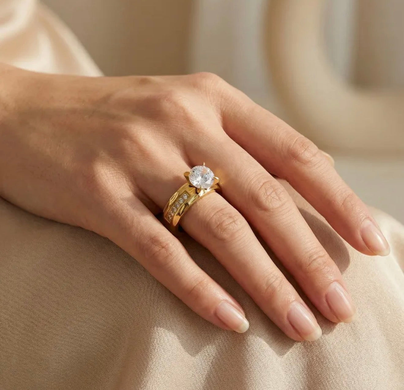 Crystal Crown Ring✨18k gold plated 316L stainless steel