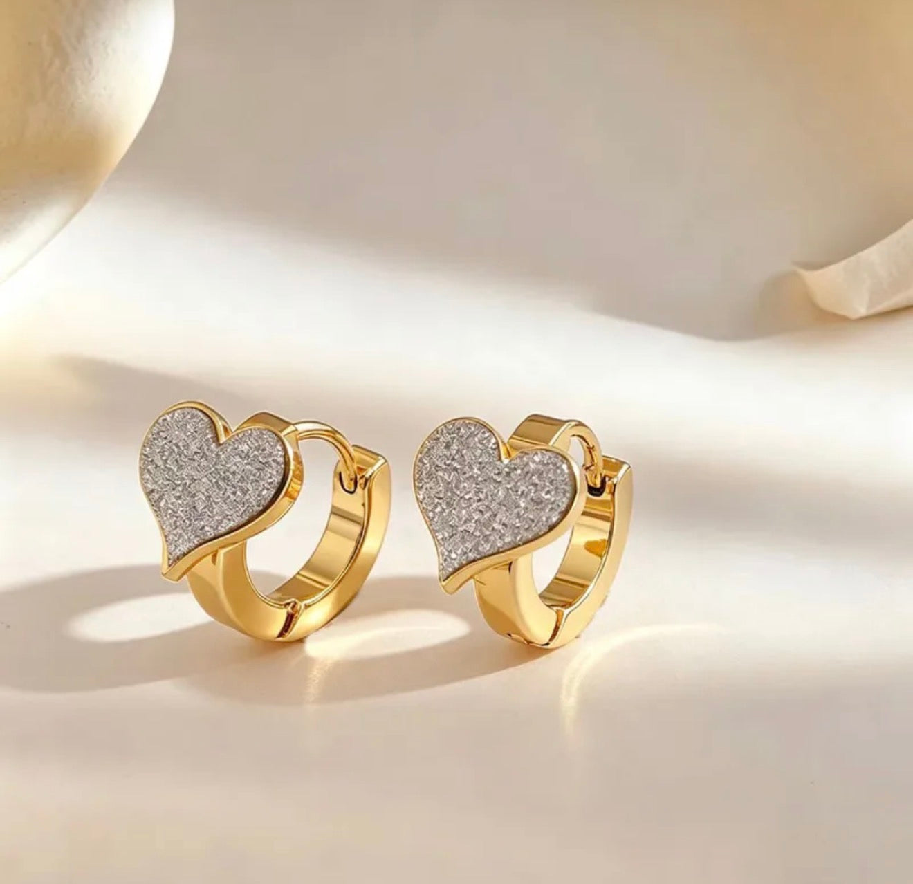 Luxe Love Heart Huggie Earrings 18k gold plated stainless