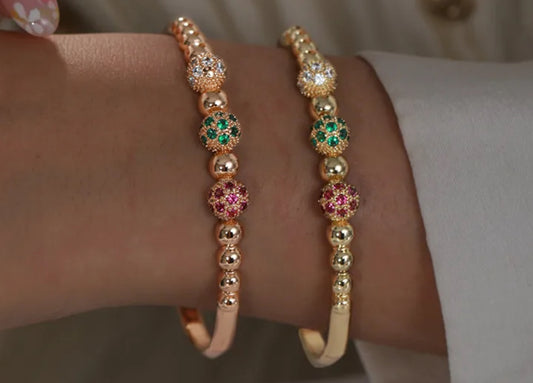 Causal wear elegant looking four bangles set 18k gold plated