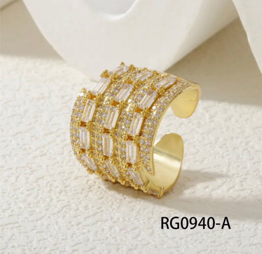 Billionaire Glam Ring 304 stainless steel 18k gold plated