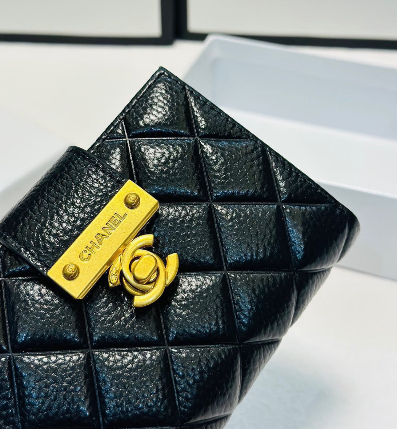 Chanel black wallet with premium leather finish