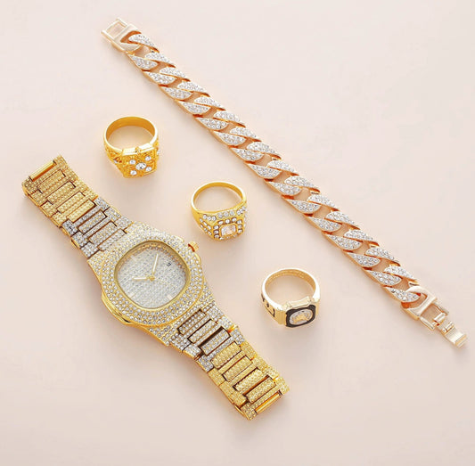Royal Shine Collection – The Ultimate Luxury Set of (five) stainless steel 18k gold plated